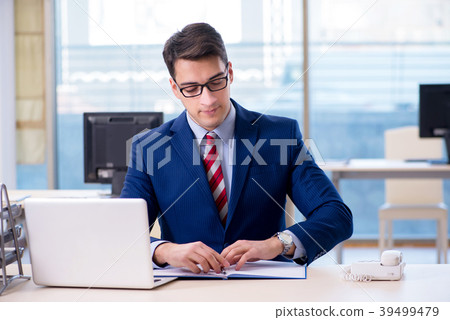 Young handsome businessman employee working in Young handsome businessman employee working in 39499479