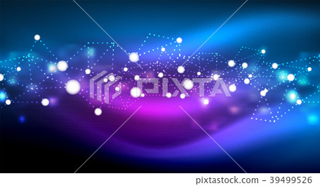 Shiny stars, neon glowing digital connected light 39499526