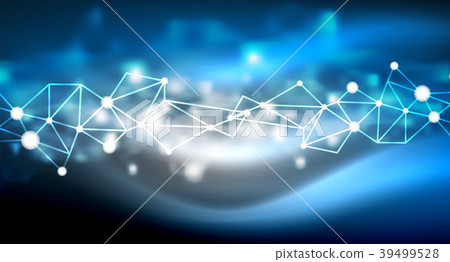 Shiny stars, neon glowing digital connected light 39499528