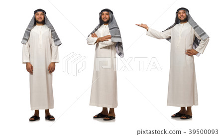 Concept with arab man isolated on white Concept with arab man isolated on white 39500093