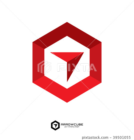 hexagon forward box arrow, abstract polygon logo hexagon forward box arrow, abstract polygon logo 39501055