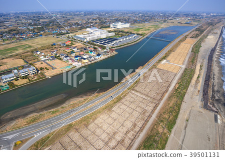 在東京奧林匹克衝浪場地鎮Ichinomiyacho,千葉縣和Chosei村附近的鳥瞰圖 在東京奧林匹克衝浪場地鎮Ichinomiyacho,千葉縣和Chosei村附近的鳥瞰圖 39501131
