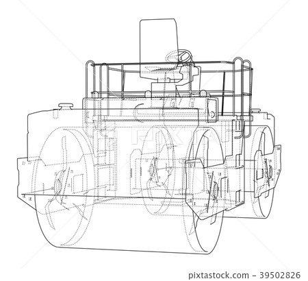 Asphalt compactor outlined vector 39502826