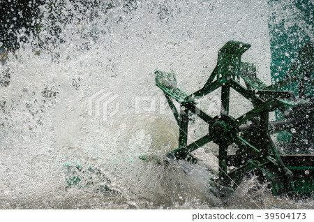 spinning turbine in the water for make some oxygen spinning turbine in the water for make some oxygen 39504173