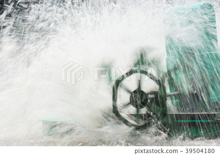 spinning turbine in the water for make some oxygen spinning turbine in the water for make some oxygen 39504180