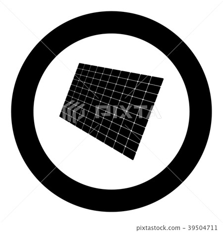 Solar panel icon black color in circle Solar panel icon black color in circle 39504711