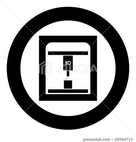 3d printer icon black color in circle 3d printer icon black color in circle 39504713