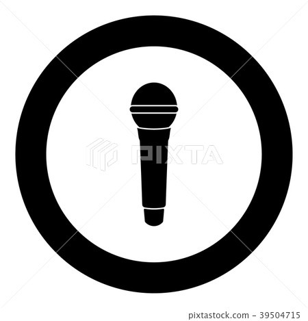 Microphone icon black color in circle - Stock Illustration [39504715 ...