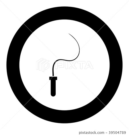 Whip icon black color in circle 39504789