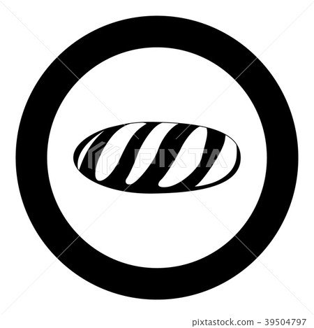 Long loaf icon black color in circle Long loaf icon black color in circle 39504797