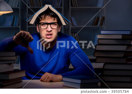 Student preparing for exams late at night in Student preparing for exams late at night in 39505784