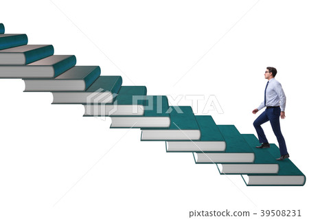 Businessman student climbing the ladder of 39508231
