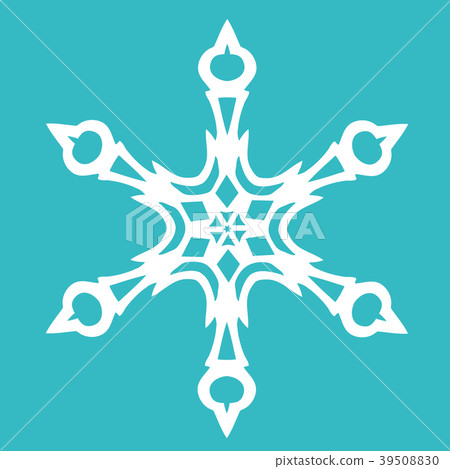 Christmas paper snowflake on blue background. Christmas paper snowflake on blue background. 39508830