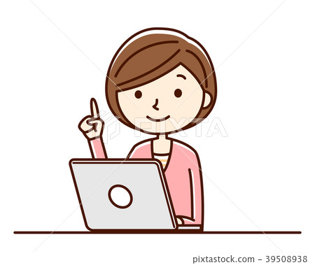 Female computer point - Stock Illustration [39508938] - PIXTA