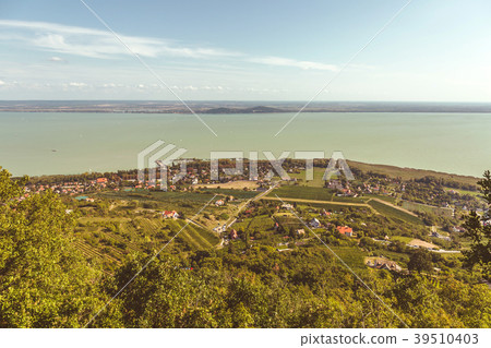 Aerial landscape fro a lake Balaton in Hungary Aerial landscape fro a lake Balaton in Hungary 39510403