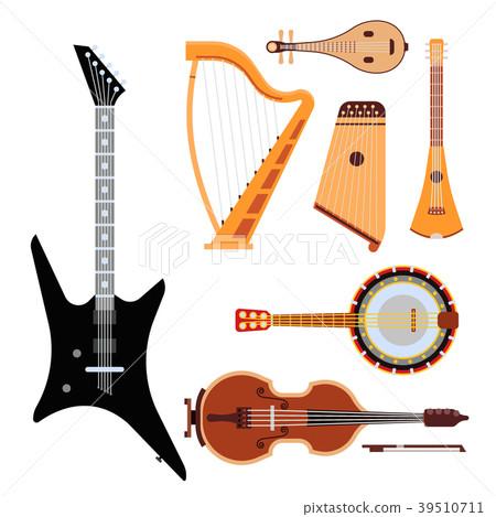 Set of stringed musical instruments classical Set of stringed musical instruments classical 39510711