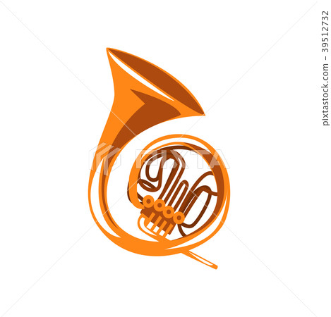 Brass french horn, classical music wind instrument 39512732