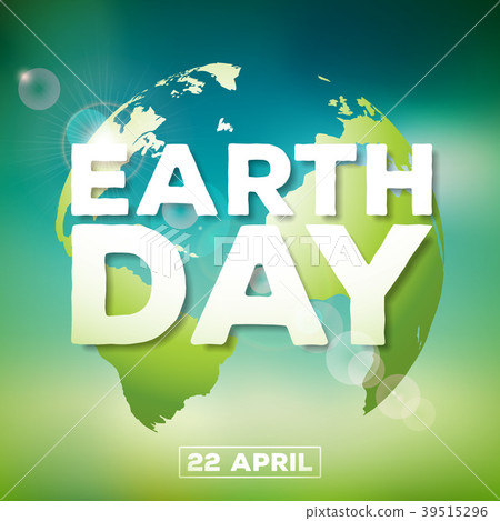 Earth Day illustration with planet and lettering Earth Day illustration with planet and lettering 39515296