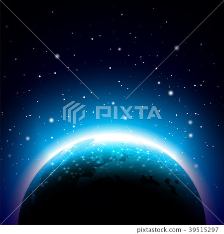 Earth illustration with blue planet. World map or Earth illustration with blue planet. World map or 39515297