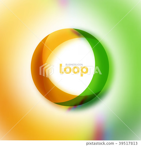 Loop circle business icon, created with glass Loop circle business icon, created with glass 39517813