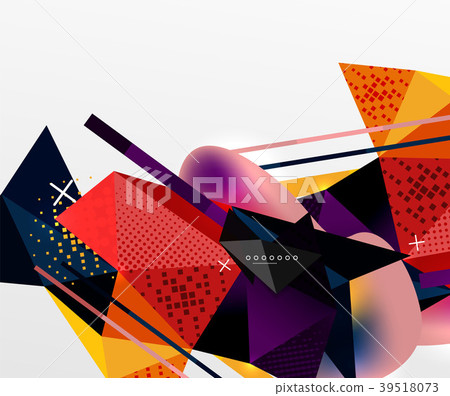 Abstract geometric background, polygonal triangle 39518073