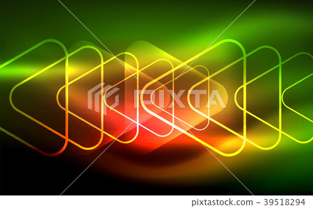 Glowing vector triangle geometric shapes in dark 39518294