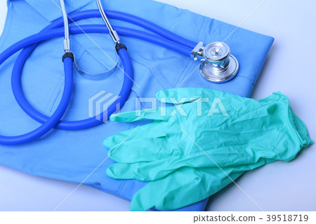 Medical stethoscope, gloves, RX prescription, and Medical stethoscope, gloves, RX prescription, and 39518719