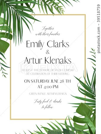 Wedding floral tropical style invitation design Wedding floral tropical style invitation design 39518759