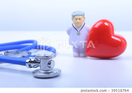 Close-up of stethoscope on background of doctor 39518764