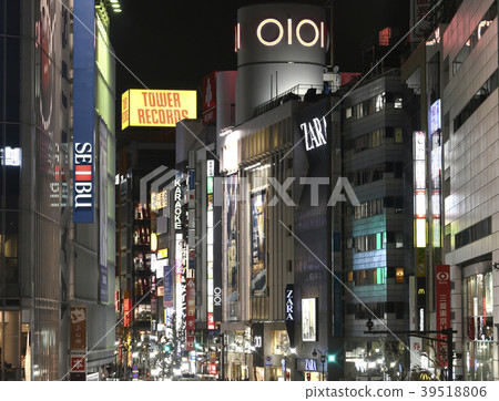 東京都市風景在日本澀谷夜視圖 東京都市風景在日本澀谷夜視圖 39518806
