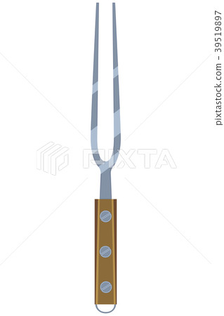 Colorful cartoon BBQ fork wooden handle 39519897