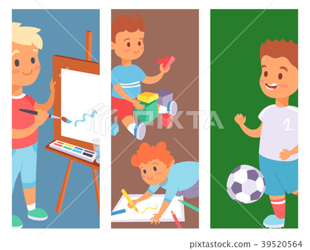 Children playing vector banner different types of 39520564