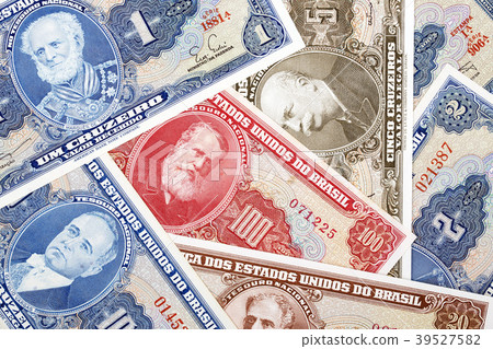 Old Brazilian Cruzeiros, a background  39527582