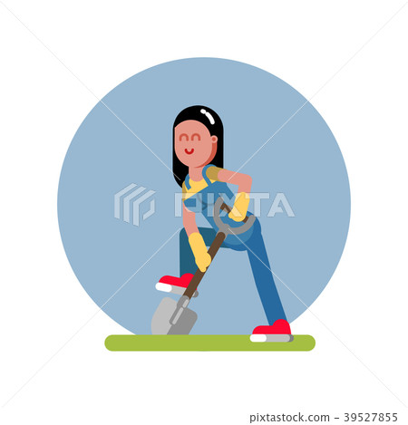 Woman digging the ground Woman digging the ground 39527855