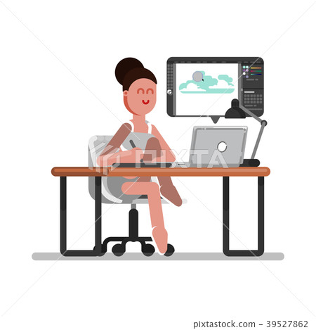 Woman freelancer designer Woman freelancer designer 39527862