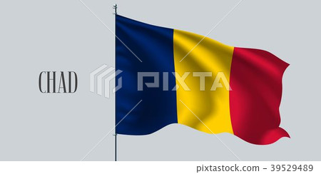 Chad waving flag on flagpole vector illustration Chad waving flag on flagpole vector illustration 39529489