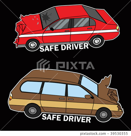 symbol of the car was demolished. Flat vector symbol of the car was demolished. Flat vector 39530355