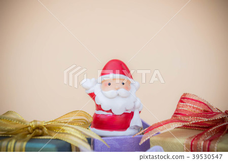 santa claus doll christmas background and gift box santa claus doll christmas background and gift box 39530547