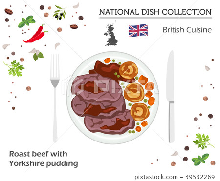 British Cuisine. European dish. Roast beef  39532269
