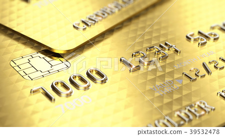 Gold credit cards closeup Gold credit cards closeup 39532478