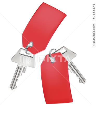 Key With Tag isolated on white. Realistic vector 39533324
