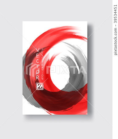 Red and black abstract background with ink splats 39534451