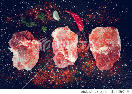 Raw fresh marbled meat Steak and seasonings 39536039