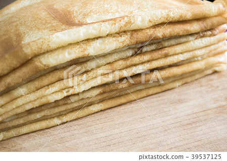 Close up of french crepes, thin pancakes on a 39537125