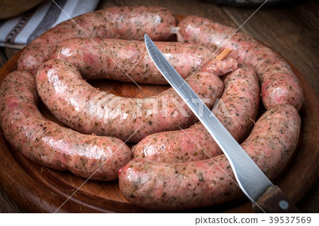 Raw white sausage. Raw white sausage. 39537569