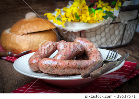 Raw white sausage. Raw white sausage. 39537571