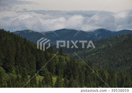 Beautiful cloudy mountain landscape 39538059