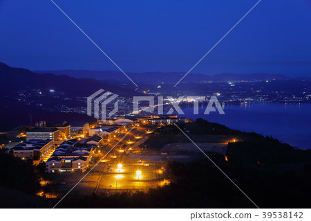 The crossroads view observatory night view towards Hiji Town 39538142