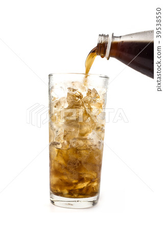 Cola in glass isolated on white background Cola in glass isolated on white background 39538550