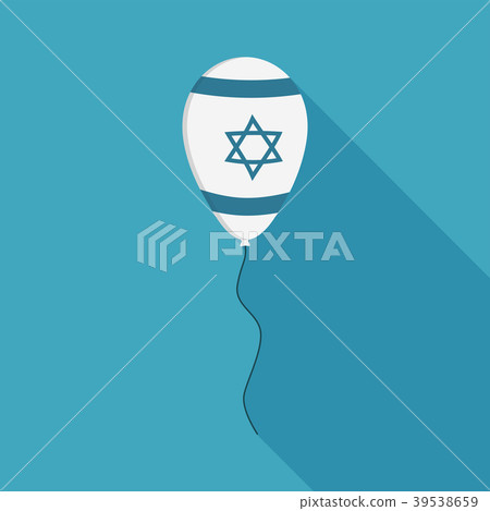 Balloon with israel flag icon in flat design Balloon with israel flag icon in flat design 39538659